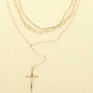 Multi-strand Cross Pendant Necklace